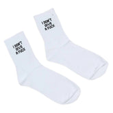 I Don't Give A Fuck Crew Socks - White/Black